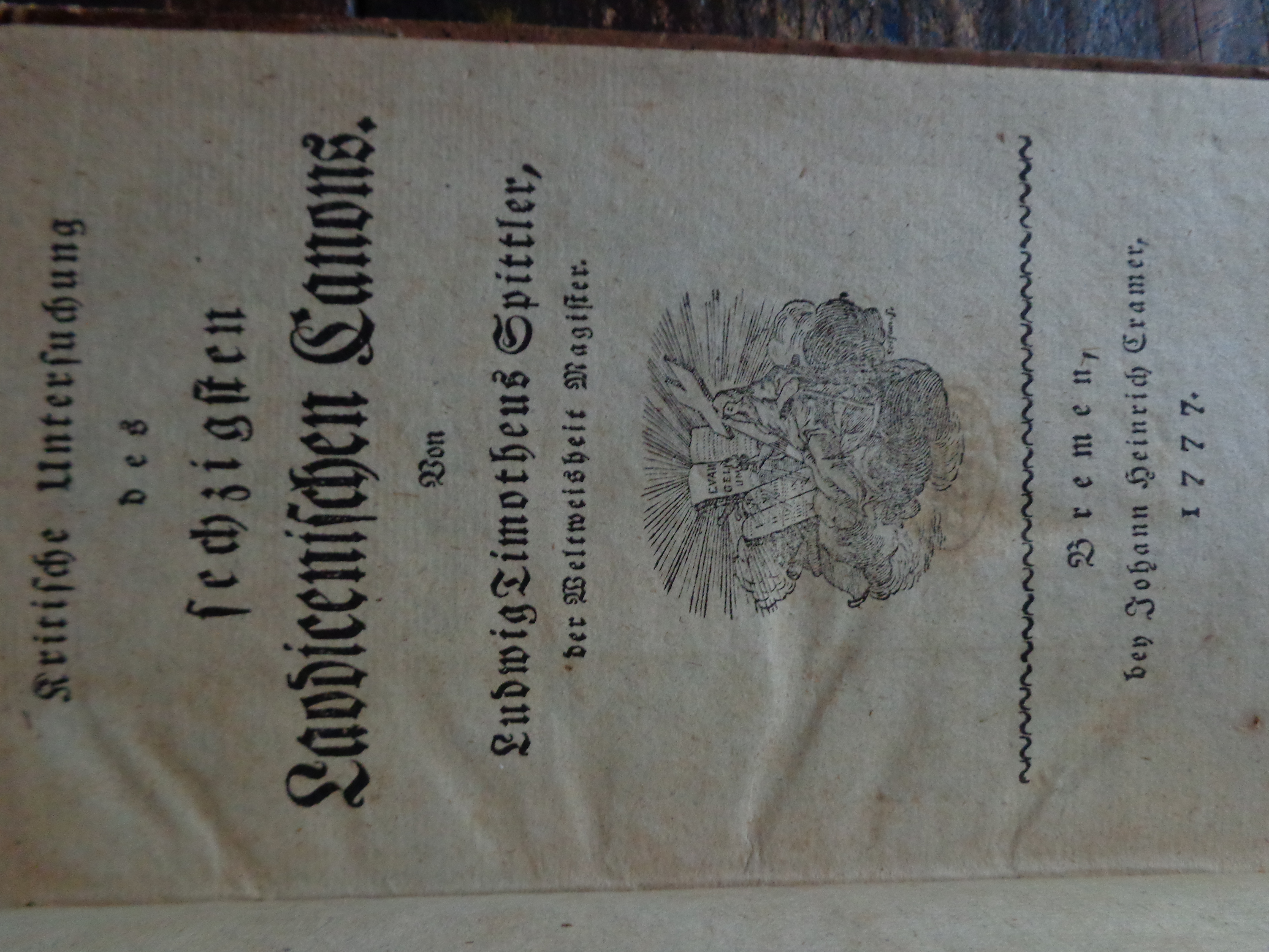 ΣΥΝΟΔΟΣ ΛΑΟΔΙΚΕΙΑΣ  Spittler, Ludwig Timotheus von “Kritische Untersuchung des sechzigsten Laodicenischen Canons”, Βρέμη, Johann Heinrich Cramer, 1777 
