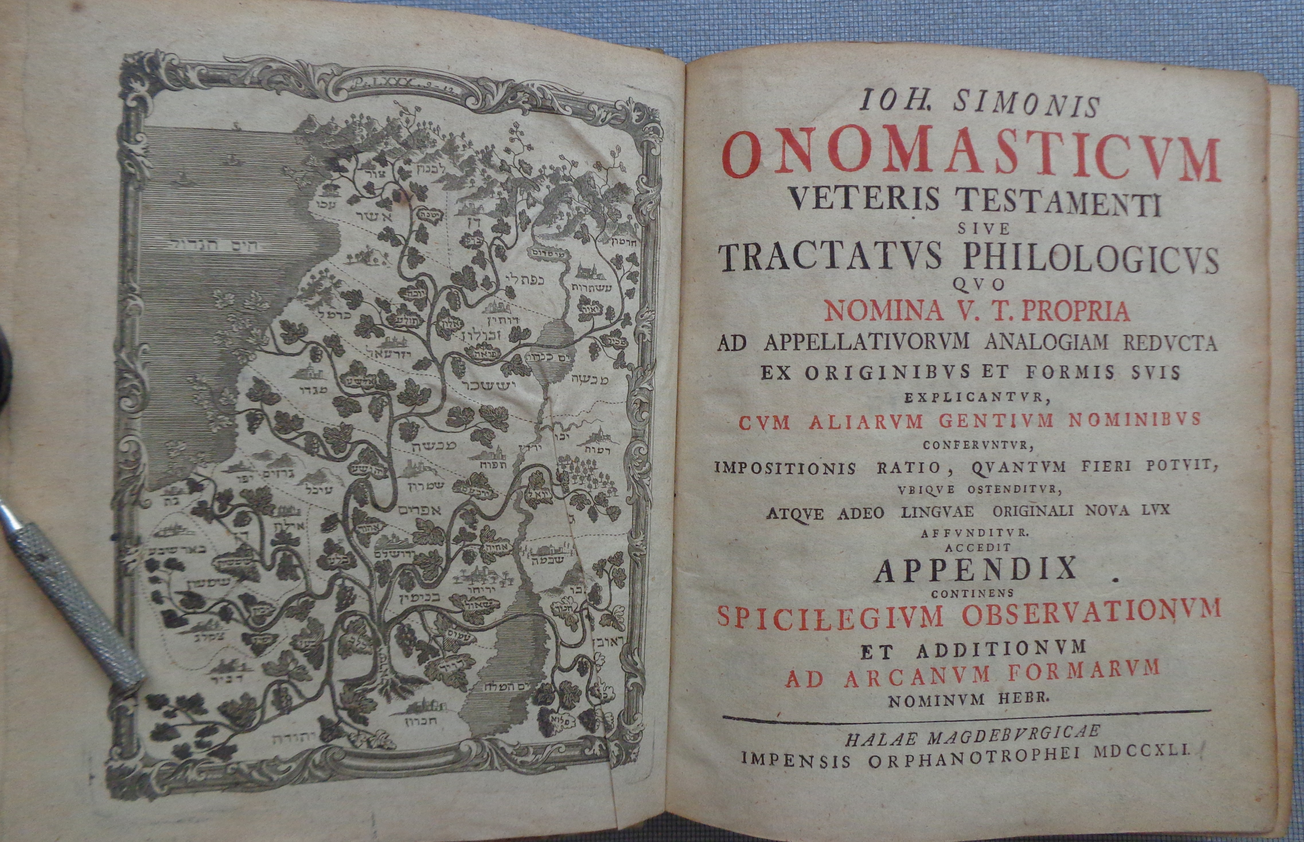 Joh. Simonis Onomasticum Veteris Testamenti Sive Tractatus Philologicus... Halo Magdeburgicae, Orphanotropheum, 1741 
